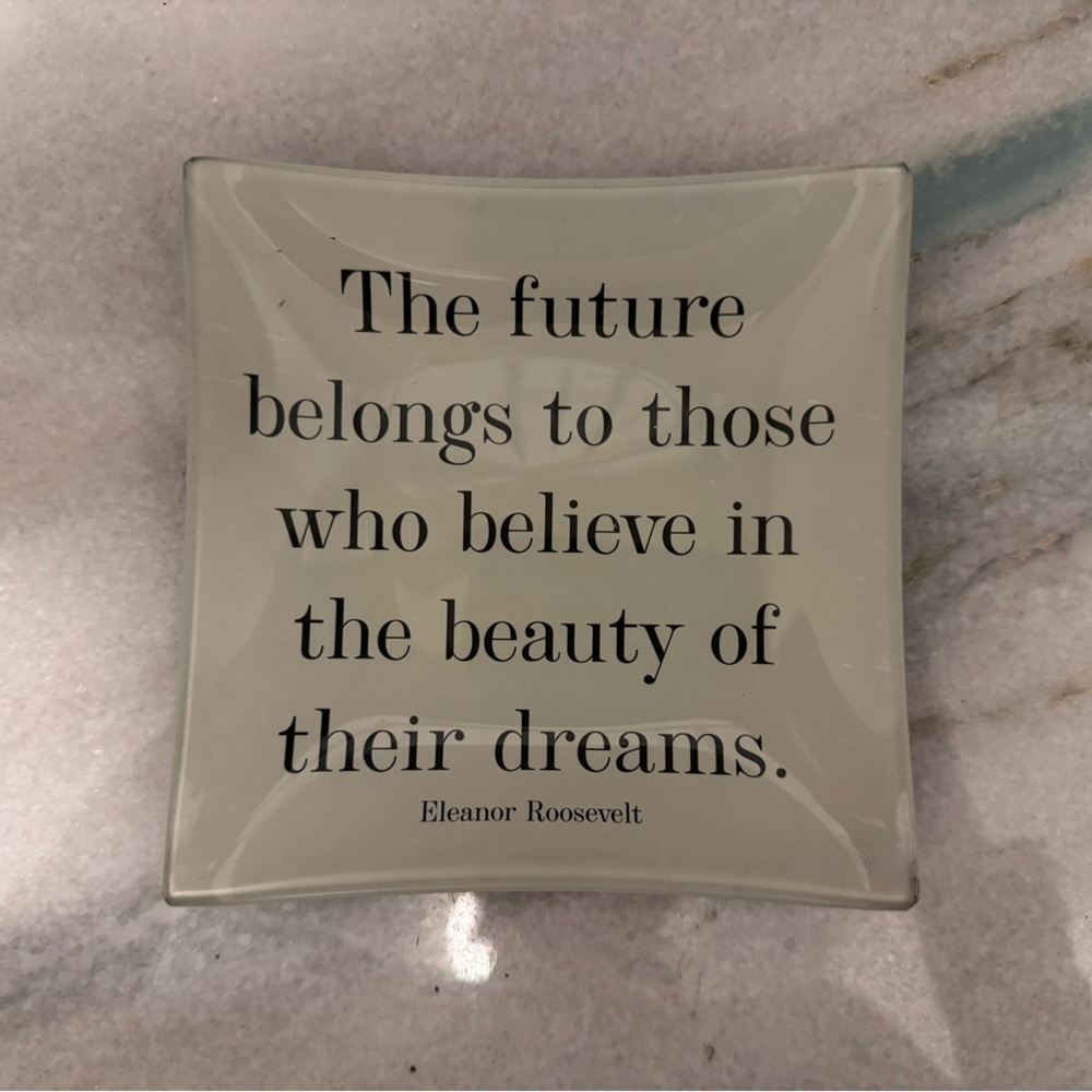 Signed Ben's Garden Quote Glass plate